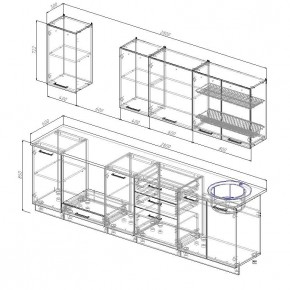 Кухонный гарнитур Бланка 2800 (Стол. 26мм) в Чебаркуле - chebarkul.ok-mebel.com | фото 2