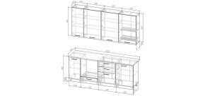 Кухонный гарнитур Каппучино 2200 h950 (Стол. 26мм) в Чебаркуле - chebarkul.ok-mebel.com | фото 2