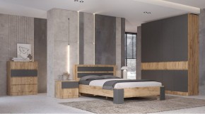 ЛЕНОРА Спальный гарнитур (модульный) графит в Чебаркуле - chebarkul.ok-mebel.com | фото