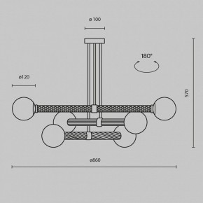 Люстра на штанге Maytoni Teatro MOD287PL-06BS в Чебаркуле - chebarkul.ok-mebel.com | фото 3