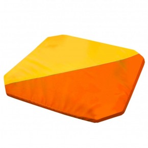 Мат гимнастический 1,3x1,3x0,05м складной скошенные углы цв.оранжевый-желтый в Чебаркуле - chebarkul.ok-mebel.com | фото