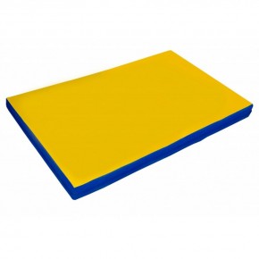 Мат гимнастический 2х1х0,05м цв. синий-желтый в Чебаркуле - chebarkul.ok-mebel.com | фото 1