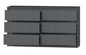 МС "Хилтон" Комод №5 1400 (6 ящ.) графит в Чебаркуле - chebarkul.ok-mebel.com | фото 3