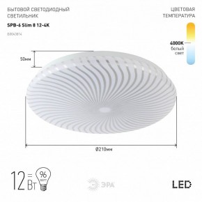 Накладной светильник Эра Slim SPB-6 Slim 8 12-4K в Чебаркуле - chebarkul.ok-mebel.com | фото 2