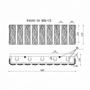 Накладной светильник iLamp Panorama W4688-58 MBK+CR в Чебаркуле - chebarkul.ok-mebel.com | фото 2