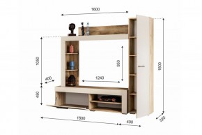 НИКОЛЬ Гостиная (Дуб крафт серый/софт айвори) в Чебаркуле - chebarkul.ok-mebel.com | фото 2