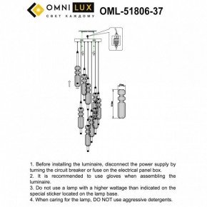 Подвесная люстра Omnilux Vepri OML-51806-37 в Чебаркуле - chebarkul.ok-mebel.com | фото 9