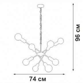 Подвесная люстра Vitaluce V4750 V4750-1/8 в Чебаркуле - chebarkul.ok-mebel.com | фото 2