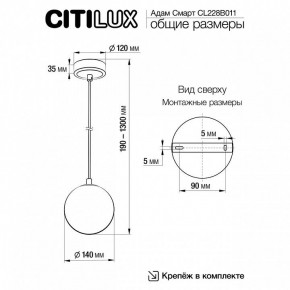 Подвесной светильник Citilux Адам Смарт CL228B011 в Чебаркуле - chebarkul.ok-mebel.com | фото 5