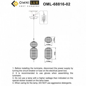 Подвесной светильник Omnilux Cedrello OML-68816-02 в Чебаркуле - chebarkul.ok-mebel.com | фото 10