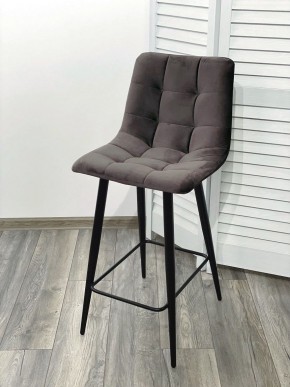 Полубарный стул CHILLI-QB графит #14, велюр / черный каркас (H=66cm) М-City в Чебаркуле - chebarkul.ok-mebel.com | фото 2
