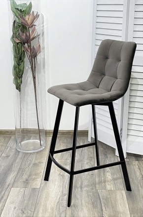 Полубарный стул CHILLI-QB SQUARE графит #14, велюр / черный каркас (H=66cm) М-City в Чебаркуле - chebarkul.ok-mebel.com | фото 2
