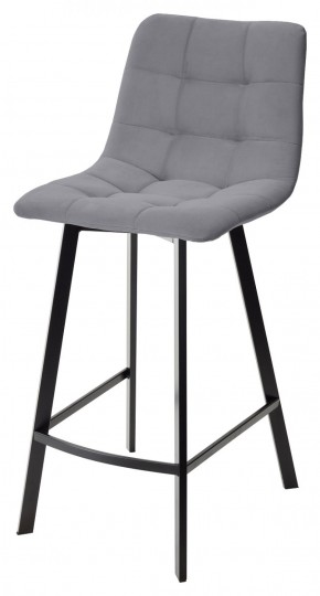 Полубарный стул CHILLI-QB SQUARE серый #27, велюр / черный каркас (H=66cm) М-City в Чебаркуле - chebarkul.ok-mebel.com | фото 1