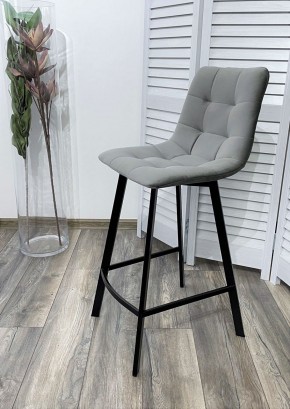 Полубарный стул CHILLI-QB SQUARE светло-серый #26, велюр / черный каркас (H=66cm) М-City в Чебаркуле - chebarkul.ok-mebel.com | фото 2