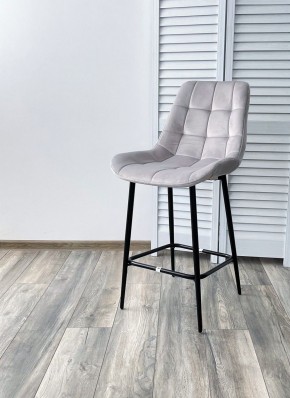 Полубарный стул ХОФМАН, цвет H-09 Светло-серый, велюр / черный каркас H=63cm М-City в Чебаркуле - chebarkul.ok-mebel.com | фото 2