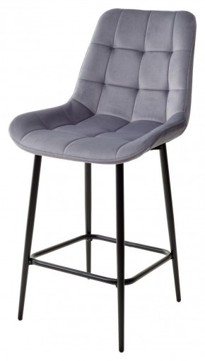 Полубарный стул ХОФМАН, цвет H-14 Серый, велюр / черный каркас H=63cm М-City в Чебаркуле - chebarkul.ok-mebel.com | фото 1