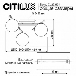 Потолочная люстра Citilux Dorsy CL223131 в Чебаркуле - chebarkul.ok-mebel.com | фото 11