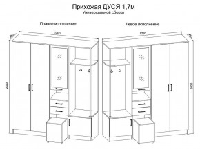 Прихожая Дуся 1.7 УНИ (Дуб Бунратти/Белый Бриллиант) в Чебаркуле - chebarkul.ok-mebel.com | фото 2