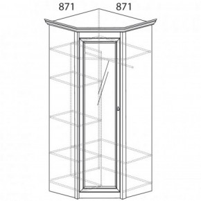 Шкаф угловой №641 "Флоренция" Фасад глухой (угол 871*871) Дуб оксфорд в Чебаркуле - chebarkul.ok-mebel.com | фото 2