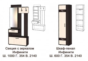 ИНФИНИТИ Прихожая (Секция с зеркалом + шкаф-пенал) в Чебаркуле - chebarkul.ok-mebel.com | фото 3