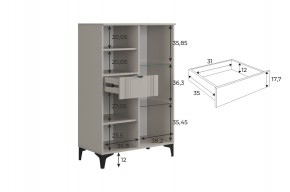 РИЧ Комод 2 со стеклом в Чебаркуле - chebarkul.ok-mebel.com | фото 3
