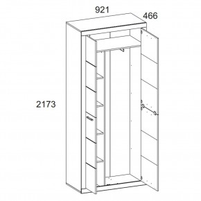 Шкаф 2D OSKAR , цвет дуб Санремо в Чебаркуле - chebarkul.ok-mebel.com | фото 4