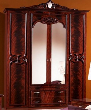 Шкаф 4-х дверный с зеркалами (03.144) Ольга (могано) в Чебаркуле - chebarkul.ok-mebel.com | фото