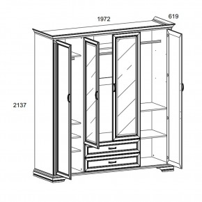 Шкаф 4D2S Z , MONAKO, цвет Сосна винтаж в Чебаркуле - chebarkul.ok-mebel.com | фото 1