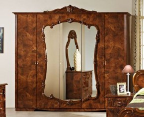 Шкаф 5-и дверный с зеркалами (20.145) Тициана (орех) в Чебаркуле - chebarkul.ok-mebel.com | фото