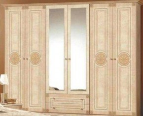 Шкаф 6-и дверный с зеркалами (02.146) Рома (беж) в Чебаркуле - chebarkul.ok-mebel.com | фото