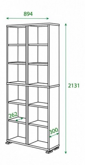 Шкаф книжный Домино ПУ-30-3 в Чебаркуле - chebarkul.ok-mebel.com | фото 2
