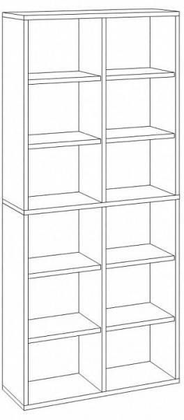 Шкаф книжный Домино СУ(ш2в2)+4ФГ в Чебаркуле - chebarkul.ok-mebel.com | фото 2