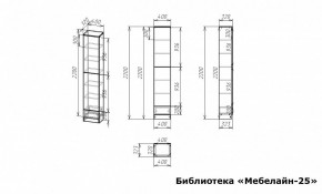 Шкаф книжный Мебелайн-25 в Чебаркуле - chebarkul.ok-mebel.com | фото 3