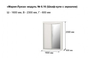 Шкаф-купе 1600 с зеркалом "Мария-Луиза 6.16" в Чебаркуле - chebarkul.ok-mebel.com | фото 3