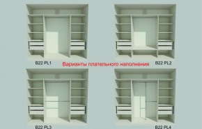 Шкаф-купе 2150 серии NEW CLASSIC K6Z+K1+K6+B22+PL2(по 2 ящика лев/прав+1 штанга+1 полка) профиль «Капучино» в Чебаркуле - chebarkul.ok-mebel.com | фото 6