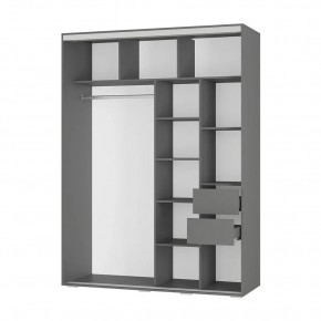 Шкаф-купе Крафт-6 1.6 м ШКК-06 (графит) в Чебаркуле - chebarkul.ok-mebel.com | фото 2