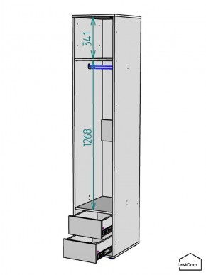 Шкаф Linnea MHR-1-3 2050х400х510 (ДВ-М 11.1.25) в Чебаркуле - chebarkul.ok-mebel.com | фото 3