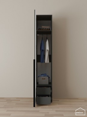 Шкаф Linnea MHR-1-3 2050х400х510 (Графит-М 11.1.25) в Чебаркуле - chebarkul.ok-mebel.com | фото 3