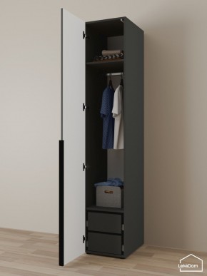 Шкаф Linnea MHR-1-3 2050х400х510 (Графит-М 11.1.25) в Чебаркуле - chebarkul.ok-mebel.com | фото 5