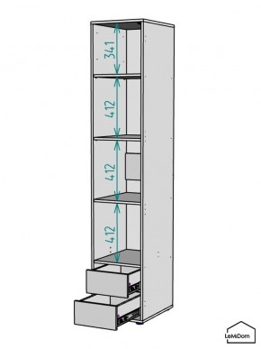 Шкаф Linnea MHR-1-4 2050х400х510 (ДВ-М 11.1.25) в Чебаркуле - chebarkul.ok-mebel.com | фото 3