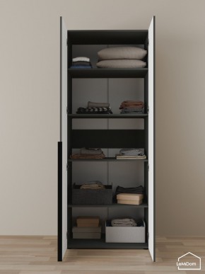 Шкаф Linnea MHR-2-2 2050х800х510 (Графит-М 11.1.25) в Чебаркуле - chebarkul.ok-mebel.com | фото 4