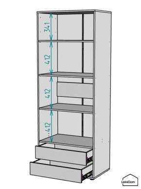 Шкаф Linnea MHR-2PO-4 2050х800х510 (Белый-М 11.1.1) в Чебаркуле - chebarkul.ok-mebel.com | фото 3