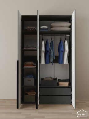 Шкаф Linnea MHR-3-2 2050х1200х510 (Графит-М 11.1.25) в Чебаркуле - chebarkul.ok-mebel.com | фото 5