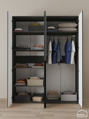 Шкаф Linnea MHR-4-1 2050х1600х510 (Графит-М 11.1.25) в Чебаркуле - chebarkul.ok-mebel.com | фото 4