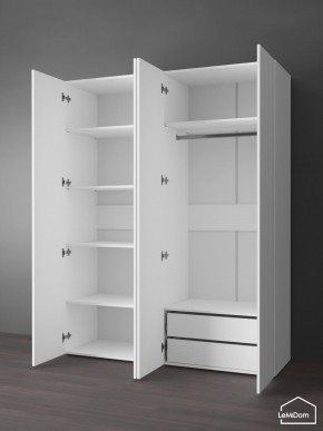 Шкаф Linnea MHR-4PO-2 2050х1600х510 (Белый-М 11.1.1) в Чебаркуле - chebarkul.ok-mebel.com | фото 5