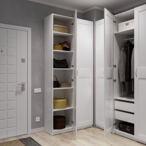 Шкаф МАКС однодверный узкий, цвет белый в Чебаркуле - chebarkul.ok-mebel.com | фото 4