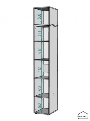 Шкаф с антресолью Linnea MHR-1A-2 2450х400х510 (ДВ-М 11.1.25) в Чебаркуле - chebarkul.ok-mebel.com | фото 3