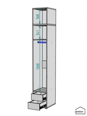 Шкаф с антресолью Linnea MHR-1A-3 2450х400х510 (ДВ-М 11.1.25) в Чебаркуле - chebarkul.ok-mebel.com | фото 3