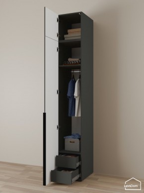 Шкаф с антресолью Linnea MHR-1A-3 2450х400х510 (Графит-М 11.1.25) в Чебаркуле - chebarkul.ok-mebel.com | фото 5