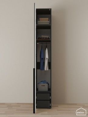 Шкаф с антресолью Linnea MHR-1A-3 2450х400х510 (Графит-М 11.1.25) в Чебаркуле - chebarkul.ok-mebel.com | фото 6